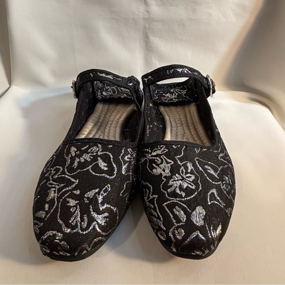 FREE PEOPLE SZ 39 Evie Convertible Canvass Brocade Ballet Flats Squared Toe NEW - Picture 3 of 9